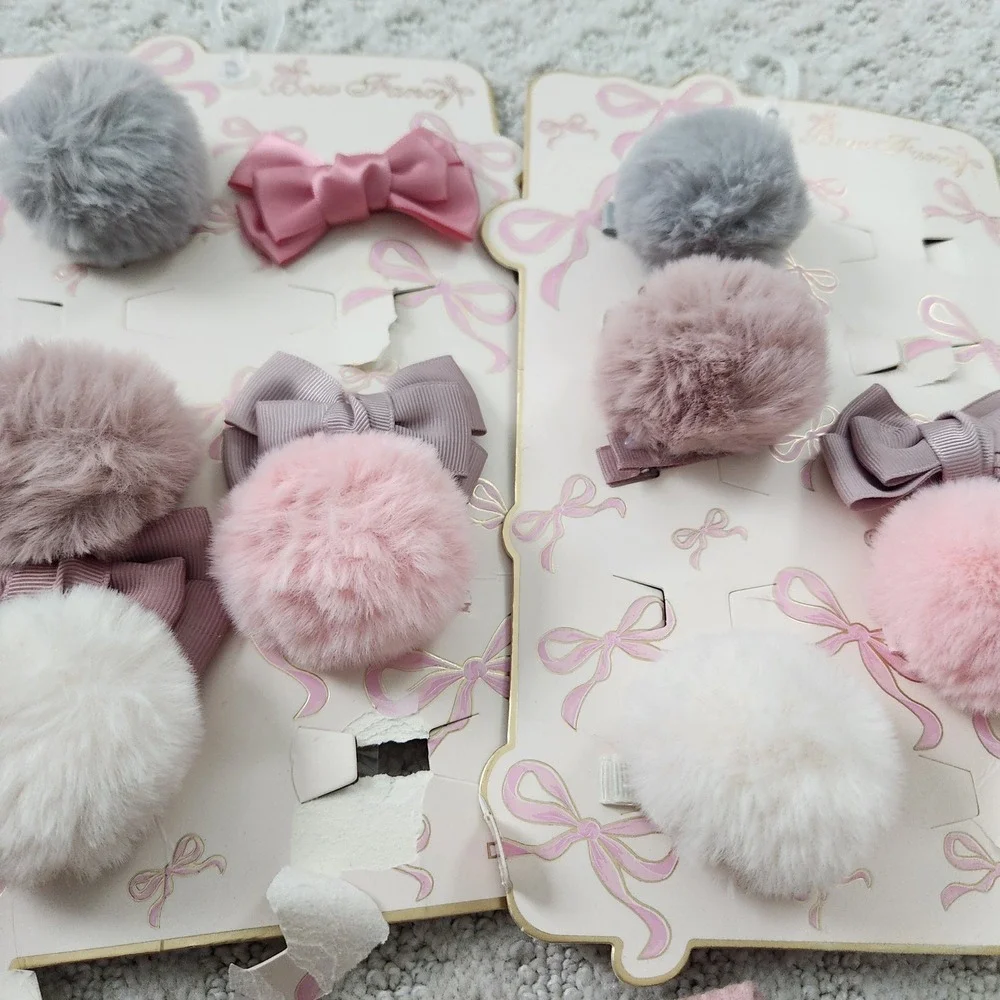 Baby Girl Hair Accessory Lot Bows Headbands Pom Poms Clips Mixed Bundle